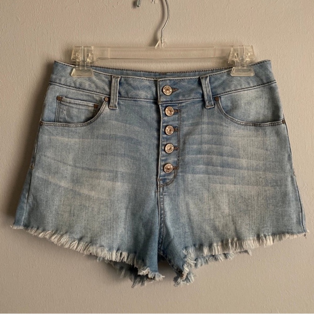REWASH High Rise Waist Button Fly Cutoff Shorts 7/28